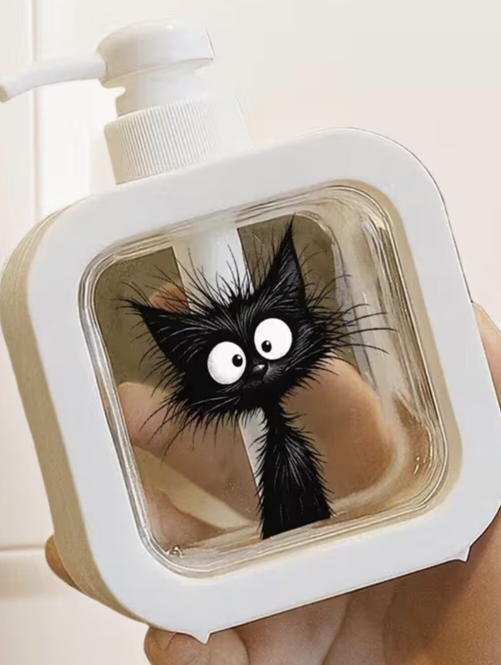 Soap Dispenser w/ Cute Black Cat Design - #0328